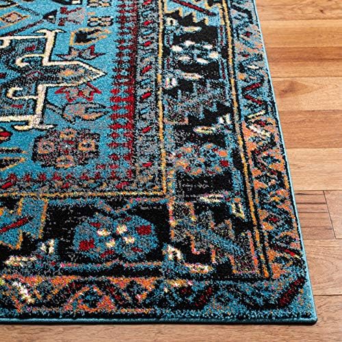 SAFAVIEH Vintage Hamadan Collection Runner Rug - 2'3" x 8', Light Blue & Black, Traditional Persian Design, Non-Shedding & Easy to Clean, Ideal for Hallway, Foyer, Entryway, Bedroom (VTH211M) - Image 4