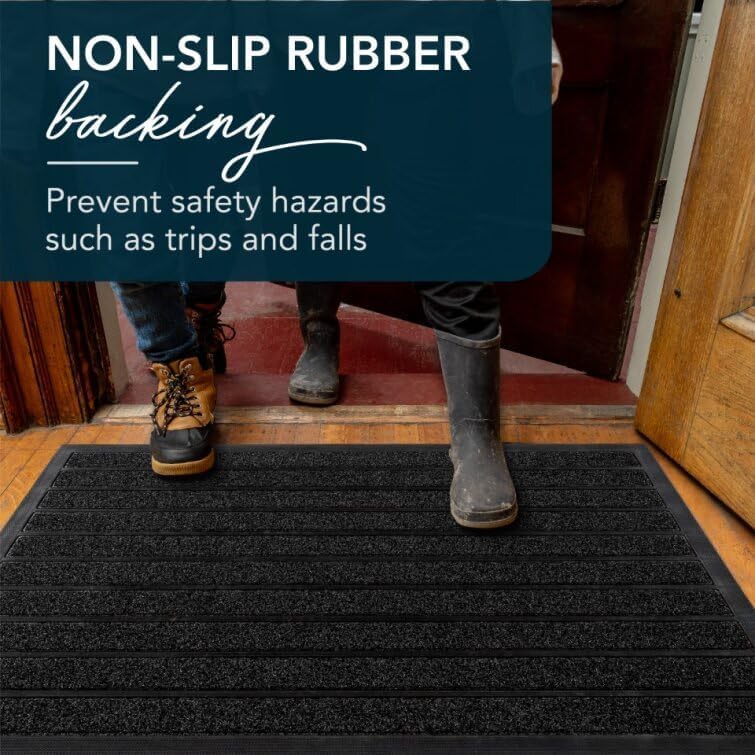 ubdyo Extra Durable Door Mat Outside Entrance (36" x 24", Bright Black) - Image 5
