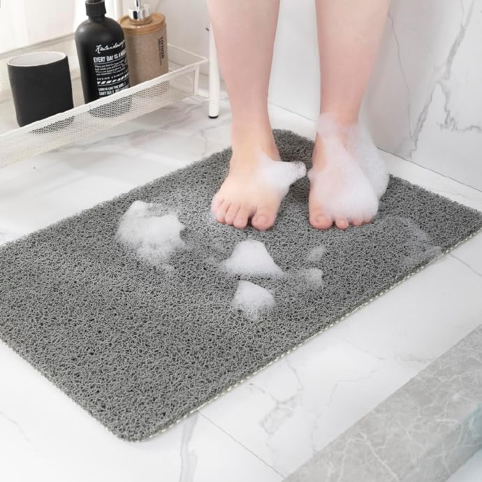 Hargiis Non-Slip Bathtub Mat, Anti Slip Shower Mat, Fast Drying Bathtub Mats, Foot Scrubber Mat, Anti Slip Mat for Tub, Floor, Bathroom, Kitchen, Home, Hotel (Grey 40"×28") by Hargiis