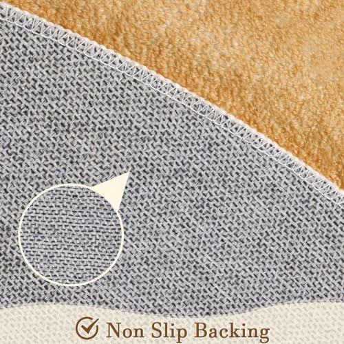 Topotdor Round ABC Area Rug,63 Inch Soft Floor Carpet,Brown - Image 6