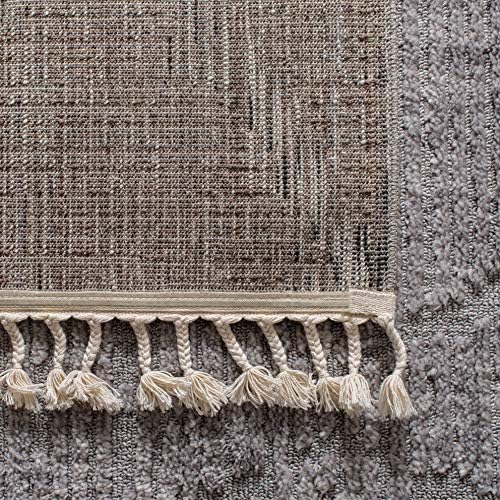 SAFAVIEH Marrakesh Collection Area Rug - 5'3" x 7'6", Grey, Moroccan Trellis Design with Tassel Detail, Non-Shedding & Easy to Clean, Ideal for Living Room, Bedroom, Dining Space (MRK517F) - Image 6