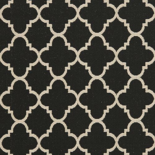 SAFAVIEH Courtyard Outdoor Area Rug 4'x5'7", Black & Beige CY6918-226 - Image 6
