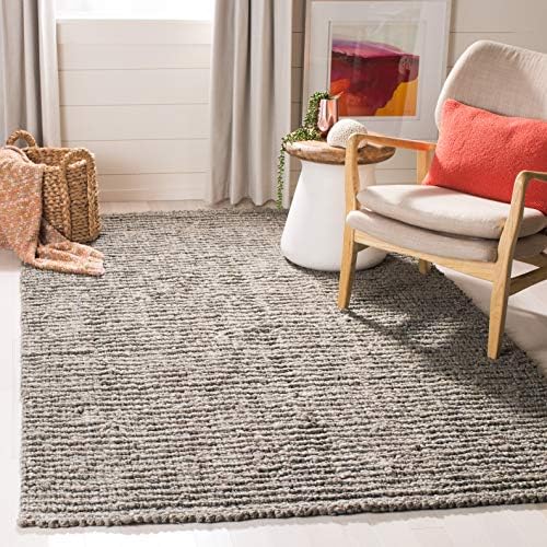SAFAVIEH Natural Fiber Square Rug 4', Jute Knotted Light Grey NF447G - Image 2