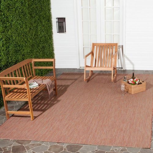 SAFAVIEH Outdoor Square Rug 6'7" - Courtyard Collection - Coastal Design, Natural & Cream, Durable & Easy Cleaning, Ideal for Patio, Entryway, Mudroom, Backyard (CY8022-03012) - Image 2