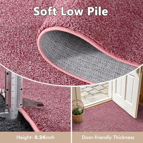 2x3 Red/White Area Rug Washable Non-Slip Soft Thin for Entryway Front Door - Image 5