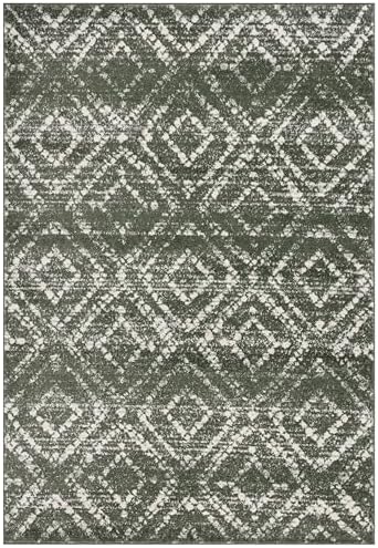SAFAVIEH Adirondack Collection Area Rug - 3' x 5', Dark Green & Ivory, Geometric Design, Non-Shedding & Easy Care, Ideal for High Traffic Areas in Living Room, Bedroom, Dining (ADR131E-3) by Unknown