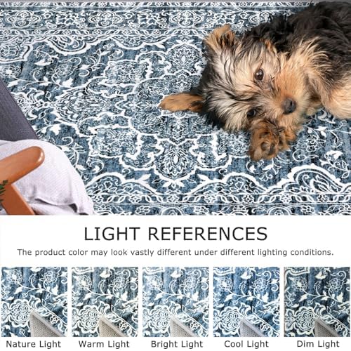 KUTA Entryway Rugs Indoor Washable Small Area Rug 2x3 Blue Entrance Carpet - Image 6