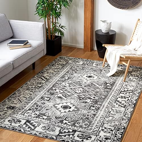 SAFAVIEH Vintage Hamadan Area Rug 5'3"x7'6", Red & Light Blue VTH211Q - Image 4