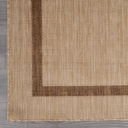 Luul Home Bordered Outdoor Rug 6x9 Washable Outside Carpet for Indoor Patio Porch Waterproof Easy Cleaning Non Shedding Area Rugs Jute Beige - Nut Brown 6 x 9 - Image 5