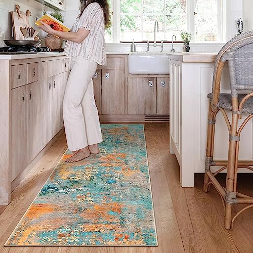 Lahome Modern Abstract Rug - 2x8 Colorful Hallway Runner Rug, Non Skid Washable, Bathroom Carpet, Indoor Floor Entryway Runner for Living Dining Bedroom Kitchen - Image 6