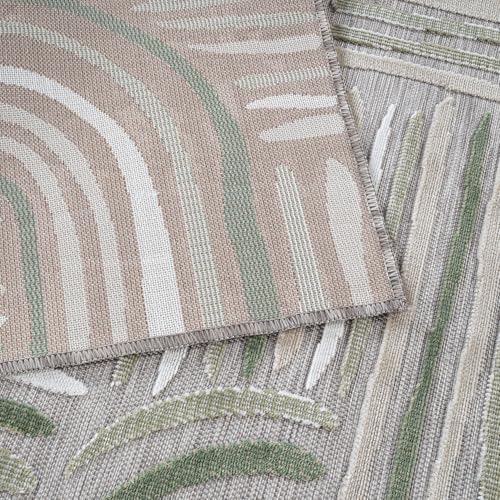 CAMILSON Indoor Outdoor Rug, Beige 9x12 Geometric Arch Striped Large Area Rugs for Patio and Home Areas, Easy-Cleaning Non-Shedding Living Room, Garden and Deck Washable Outside Carpet (9 x 12) - Image 5