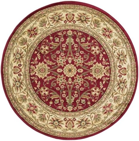 SAFAVIEH Lyndhurst Round Rug 5'3", Red & Ivory LNH212F - Image 3