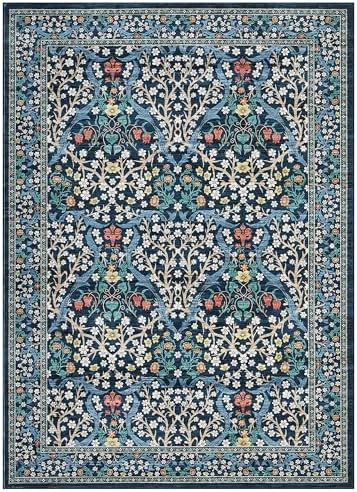 GarveeHome Blue Floral 5x7 Washable Area Rug for Living Room Bedroom - Image 4