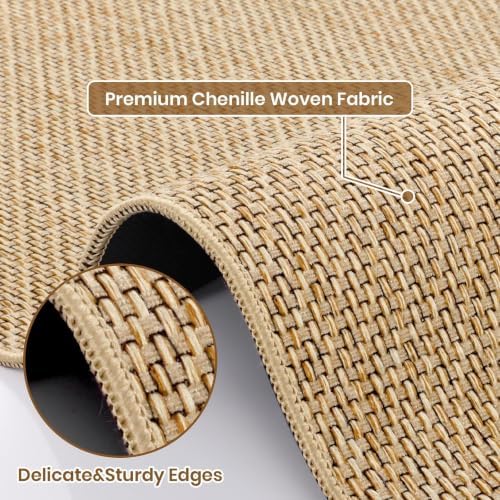 Kitchen Rugs Set of 2, Washable Floor Mats, Khaki 20x32+20x47in - Image 4
