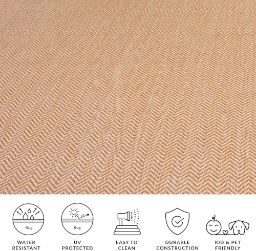 SAFAVIEH Courtyard Outdoor Area Rug 4'x5'7", Natural & Cream CY8022-03012 - Image 6