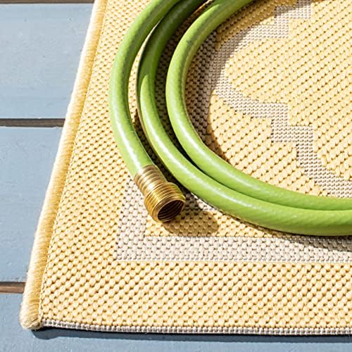 SAFAVIEH Courtyard Collection 4' x 5'7" Gold/Beige CY6918 Trellis Indoor/ Outside Waterproof Easy cleansingPatio Backyard Mudroom Area Mat - Image 6