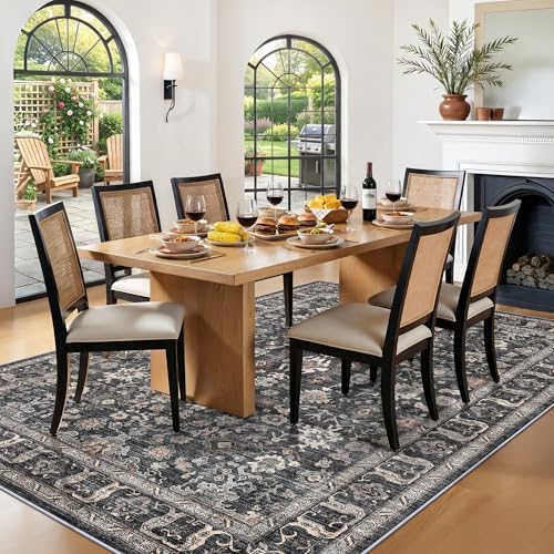 6x8 Living Room Rug - Washable Non-Slip Dining Room Rugs for Under Table - Image 2