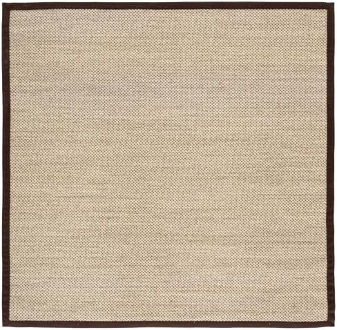 SAFAVIEH Natural Fiber Square Rug 6', Sisal Textured Dark Brown NF143T by Unknown