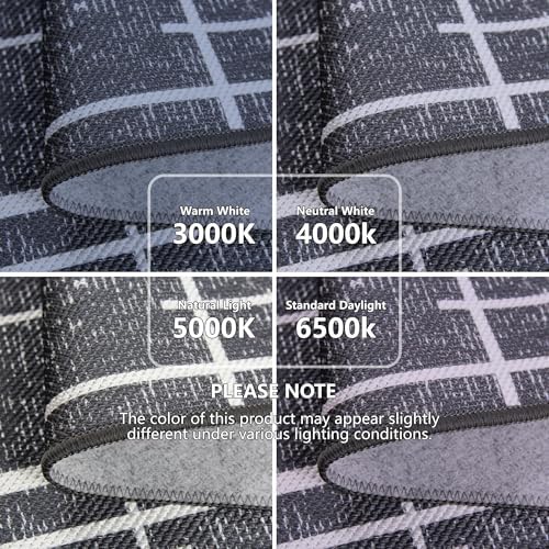 Distressed Stripe 2.6x12 Long Hallway Runner Rug Non Slip,Gray - Image 7