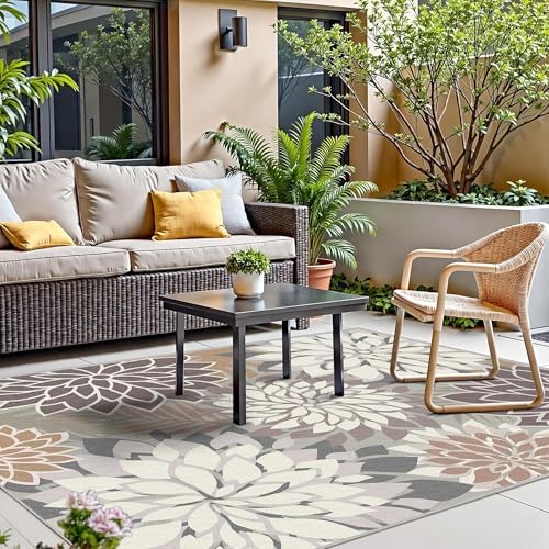 Arenarug Outdoor Rug Waterproof, Washable Patio Rug for Deck, 4x6, Taupe - Image 6