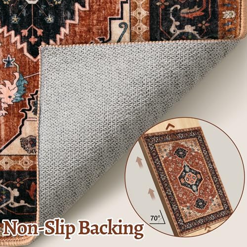 Tangsoo Oriental 3x5 Washable Area Rugs, Vintage Non Slip Accent Rug - Image 4