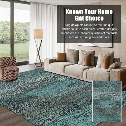 RUGSURE Washable Area Rug - 1/6 Thick - Stain & Water Resistant Non-Slip - Resistant Rug for Living Room, Bedroom, Nursery, Pet & Child Friendly, Vintage Charm Area Rugs (Green, 3' x 5 ') - Image 3