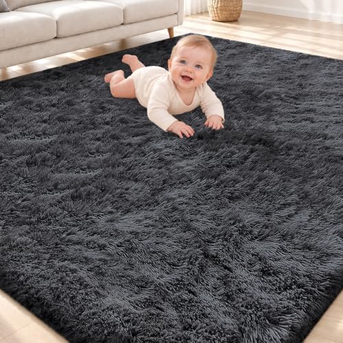 Smiry Area Rugs for Living Room Bedroom 4x5.9 ft, Fluffy Washable Carpet by Smiry