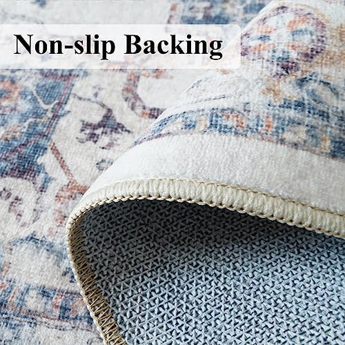 Hallway Washable Runner Rug - 3x10 Kitchen Rugs Entryway Rug Runner Vintage Soft Floor Mat Non Slip Indoor Farmhouse Carpet for Bathroom Living Room Bedroom (3 X 10, Brick) - Image 4