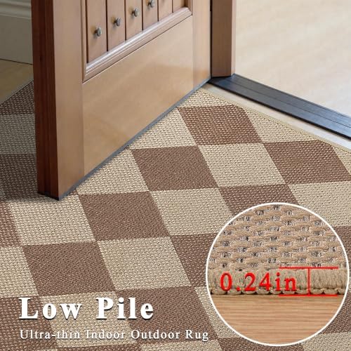 Easy Jute Kitchen Runner 2x6 Kitchen Runner Rug Washable Non Slip Outdoor Rug for Entryway Farmhouse Neutral Low Pile Carpet for Hallyway Proch Doorway - Image 6