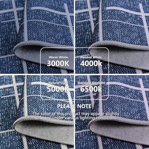 Blue 2x6 Runner Rug Non Slip, Modern Distressed Stripe Carpet Runners for Hallway 6ft, Low Pile Stain Resistant for Entryway Laundry, Washable & Easy to Clean Carpet - Image 4