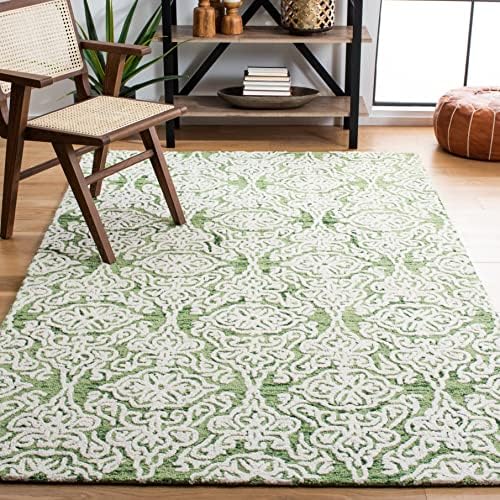 SAFAVIEH Blossom Collection 6' x 9' Green/Ivory BLM112Y Handmade Premium Wool Living Room Dining Bedroom Area Rug by Unknown