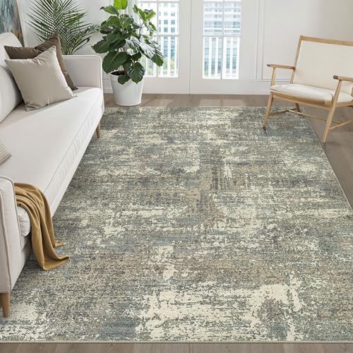 LOONGRUG 6x9 Area Rug Washable Neutral Moder Living Roomn Rug Green Brown by LOONGRUG