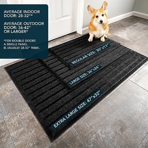 ubdyo Extra Durable Door Mat Outside Entrance (36" x 24", Bright Black) - Image 3
