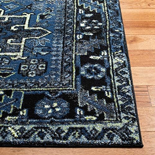 SAFAVIEH Vintage Hamadan Area Rug 2'7"x5', Traditional Blue & Grey VTH211N - Image 3