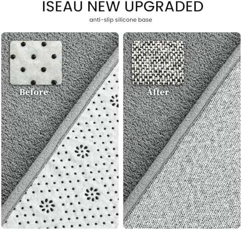 ISEAU 4x6 Soft Area Rug for Bedroom, Washable and Non-Slip, Grey - Image 2