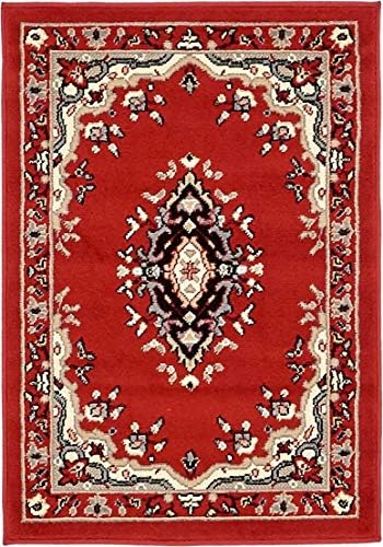 Unique Loom Reza Collection Traditional Persian Style Area Rug, 2 ft 2 in x 3 ft, Red/Ivory - Image 3