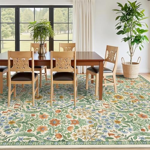 8x10 Large Area Rug Floral Botanical Boho Carpet for Living Room - Image 4