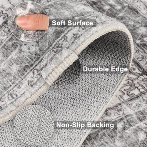Yamaziot Washable Area Rug, 2x3 Small Boho Vintage Entryway Non-Slip Rug - Image 4