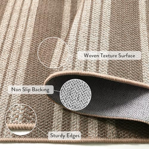 Lahome Striped Easy Jute Dining Room Rug, 8x10 Outdoor Patio Rugs Washable - Image 4