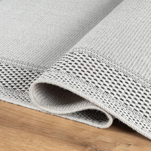 CAMILSON Easy Jute Rug 10x14, Indoor Outdoor Off-White Color Fiber Area Rugs for Living Room Patio and Dining Room Rug, Bordered Boho Woven Design, Easy-Cleaning, Washable Outside Carpet (10 x 14) - Image 4