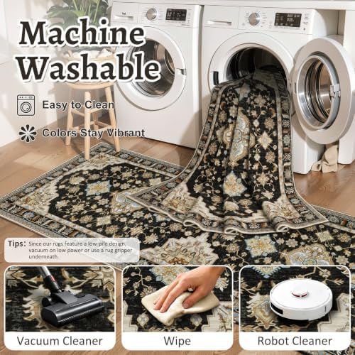 Tangsoo Vintage 2x6 Washable Runner Rugs for Hallways, Non Slip Rug Runner - Image 2