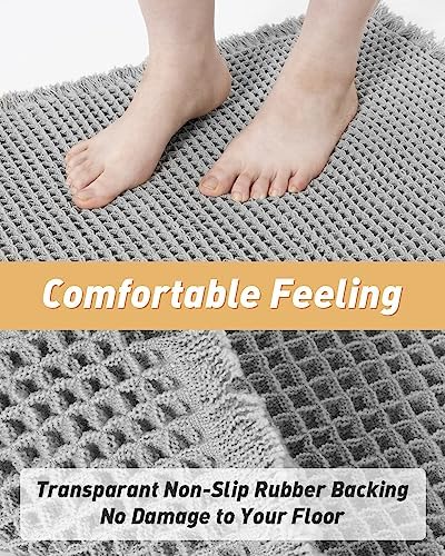 Upgraded Waffle Bath Mat Runner Absorbent Non Slip Bathroom Mat, 2' x 6' - Image 3