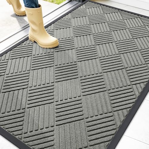 OLANLY Front Door Mat Outside Entrance 47x32, Waterproof Heavy-Duty Doormat by OLANLY