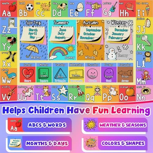Large Classroom Rug Elementary 9x12, ABC Kids Rugs for Playroom - Image 2