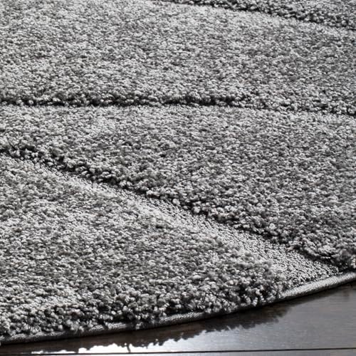 SAFAVIEH Florida Shag Collection Area Rug - 6' x 8' Oval, Grey & Grey, Non-Shedding & Easy Cleaning, Plush Thick Pile, Ideal for Living Room, Bedroom, Dining Space (SG471-8080) - Image 4