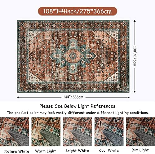 Moynesa 9x12 Ultra-Thin Vintage Medallion Area Rug for Living Room, Bedroom, Dining Room, Office, Entryway, Dorm - Image 2