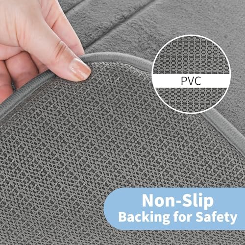 Cupic Cupid Memory Foam Bath Mat 24"×36", Non Slip Bathroom Rugs, Deep Gray - Image 4