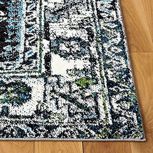 SAFAVIEH Vintage Hamadan Area Rug 8'x10', Dark Grey & Ivory VTH211H - Image 7
