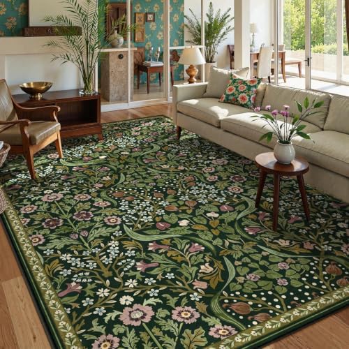 Moynesa Vintage 6x9 Area Rugs, Green Floral Rugs for Living Room by Moynesa