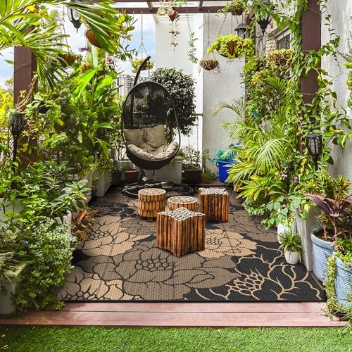 GENIMO Outdoor Rug, Waterproof Plastic Rugs for Patio, 8'x10' Raven Brown - Image 4